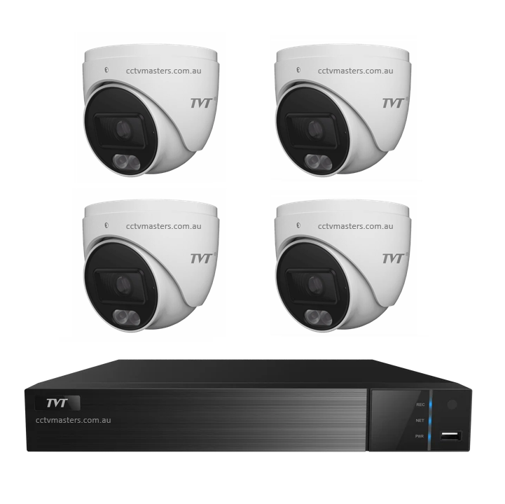 TVT 6MP Camera Kit, x 6MP Turret Camera with 4ch NVR