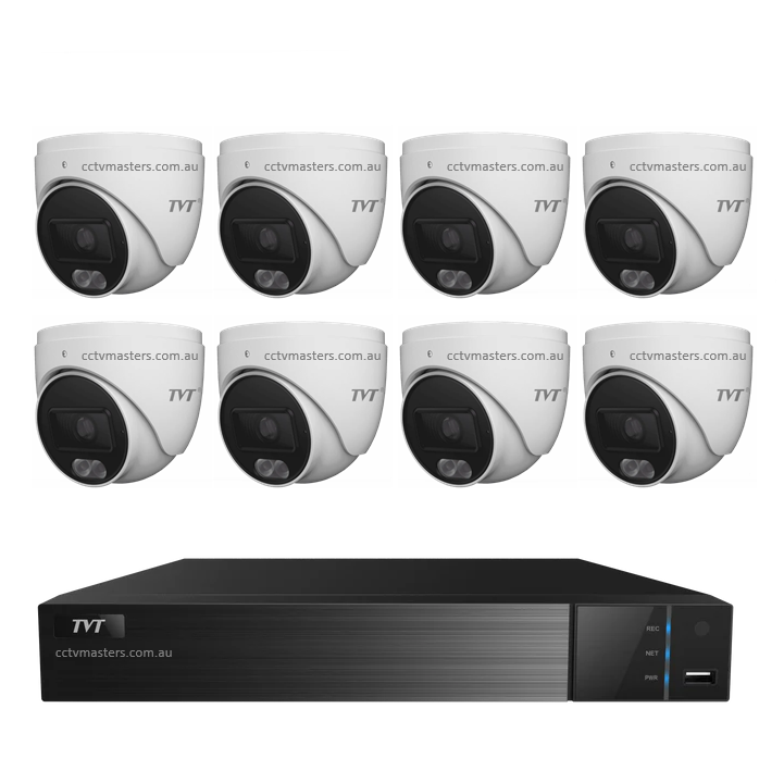 TVT 6MP Camera Kit, 8 x 6MP Turret Camera with 8ch NVR