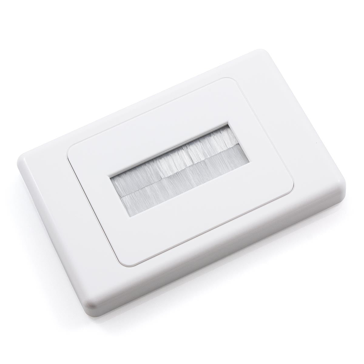 Brush Wall Plate for In Wall Cable Entry, AC-BWP-01W - CCTVMasters.com.au
