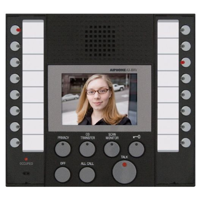 Aiphone AX Series Audio / Video Master, 8 Doors, 8 Masters, Black