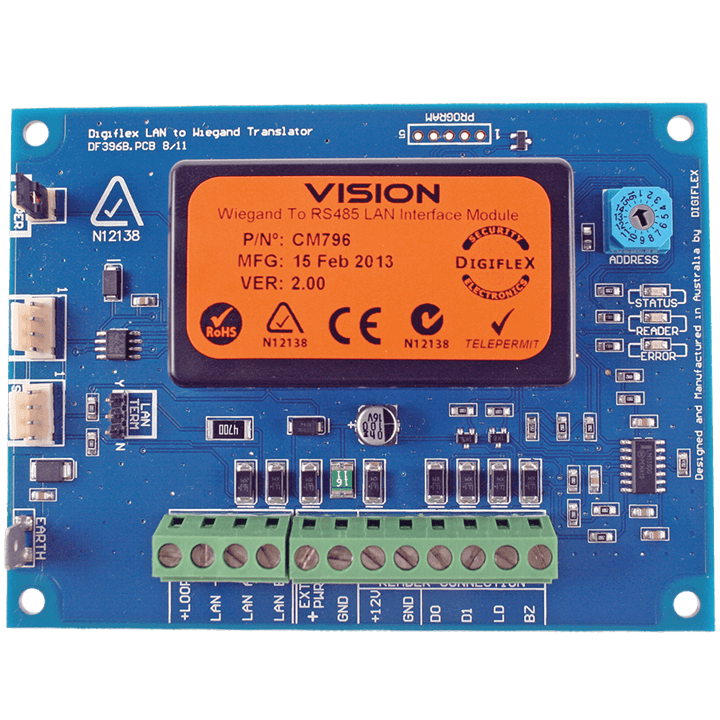 Bosch CM796B Sol6000 wiegand to RS485 Lan interface module allow industry standard wiegand readers to connect
