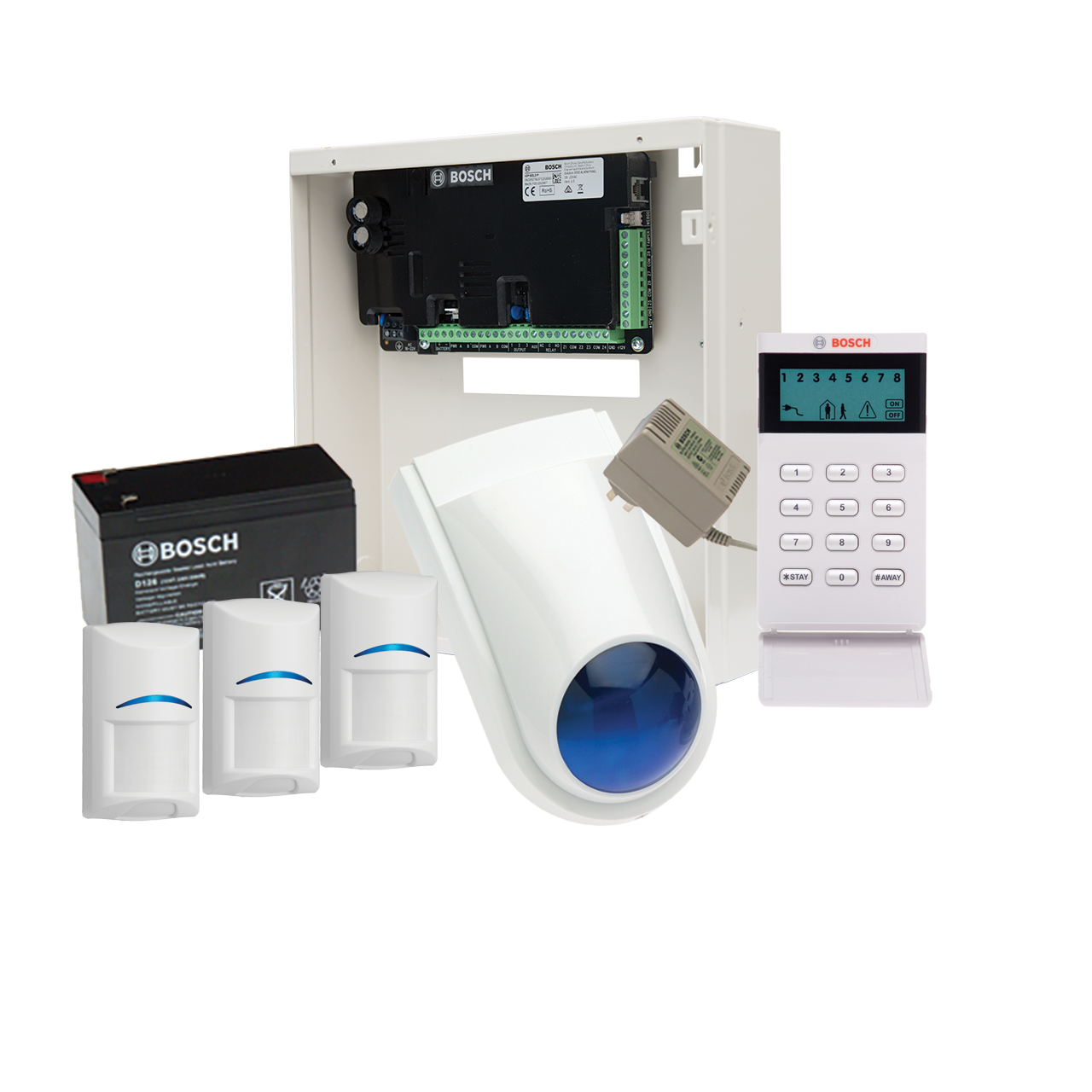 Bosch Alarm Kit, S3K-LCD-TRI-3 Solution 3000 With 3 Tritech + Icon Codepad + BOSCH7015