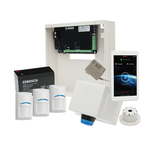 Bosch Alarm Kit, Solution 3000 Kit With 3 Pir Qty1 Ici-Sol-Ts7 7″ Keypad Qty1 Icp-Sol3p Main Pcb Qty1 Mw250 Enclosure Qty1 Tf008-B Power Supply Qty1 1270 Battery Backup Qty1 Wp06 External Siren Strobe Qty1 Wp08va Internal Screamer Qty3 Isc-Bpr2-W12 Blue Line G2 Pir