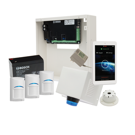 Bosch Alarm Kit, S3K-TSP-QUAD-3 Solution 3000 W/3 Quad + 7″ TS Codepad