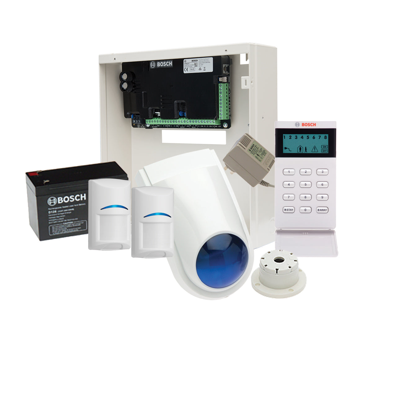 Bosch Alarm Kit, S2K-LCD-QUAD-2 Solution 2000 W/ 2 Quad Sensors + Icon Codepad+BOSCH7015