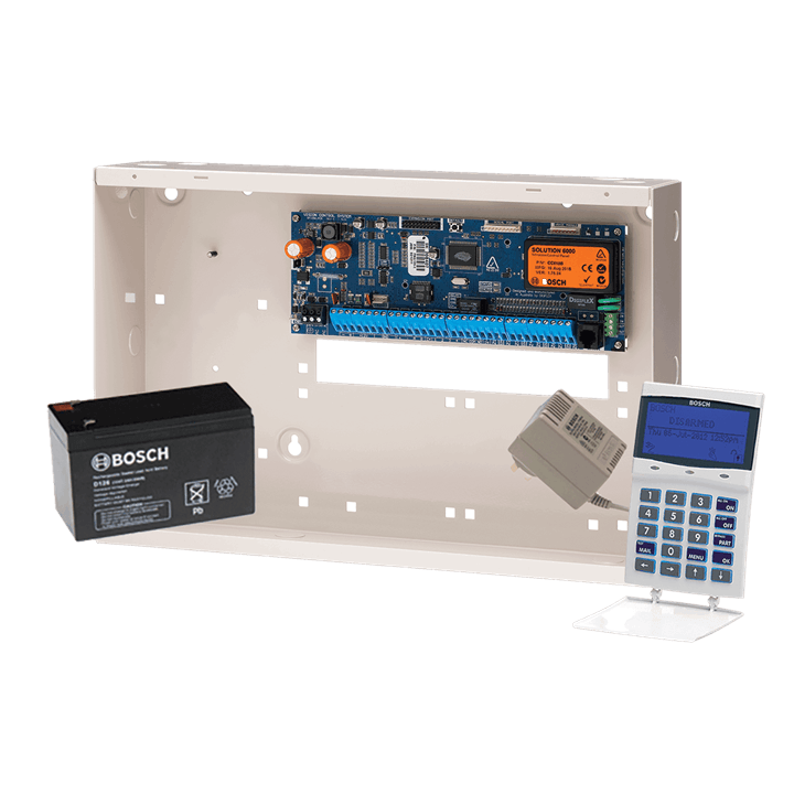 Bosch Alarm Kit – CC610GW Solution 6000 PCB + White Graphic Keypad+Metal Enclosure+TF008-B P/SUP