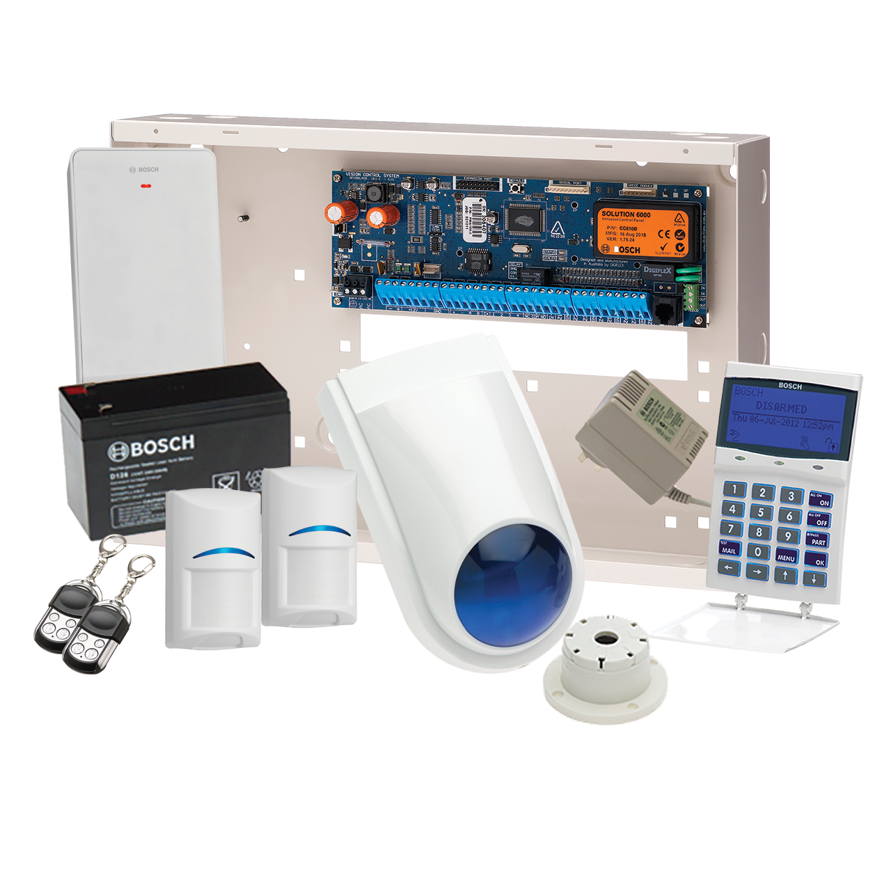 Bosch Alarm Kit, Bosch 6000 Wireless Kit LCD Wifi Keypad 2 X Wireless Pir?S RF Receiver 2x Fobs Battery