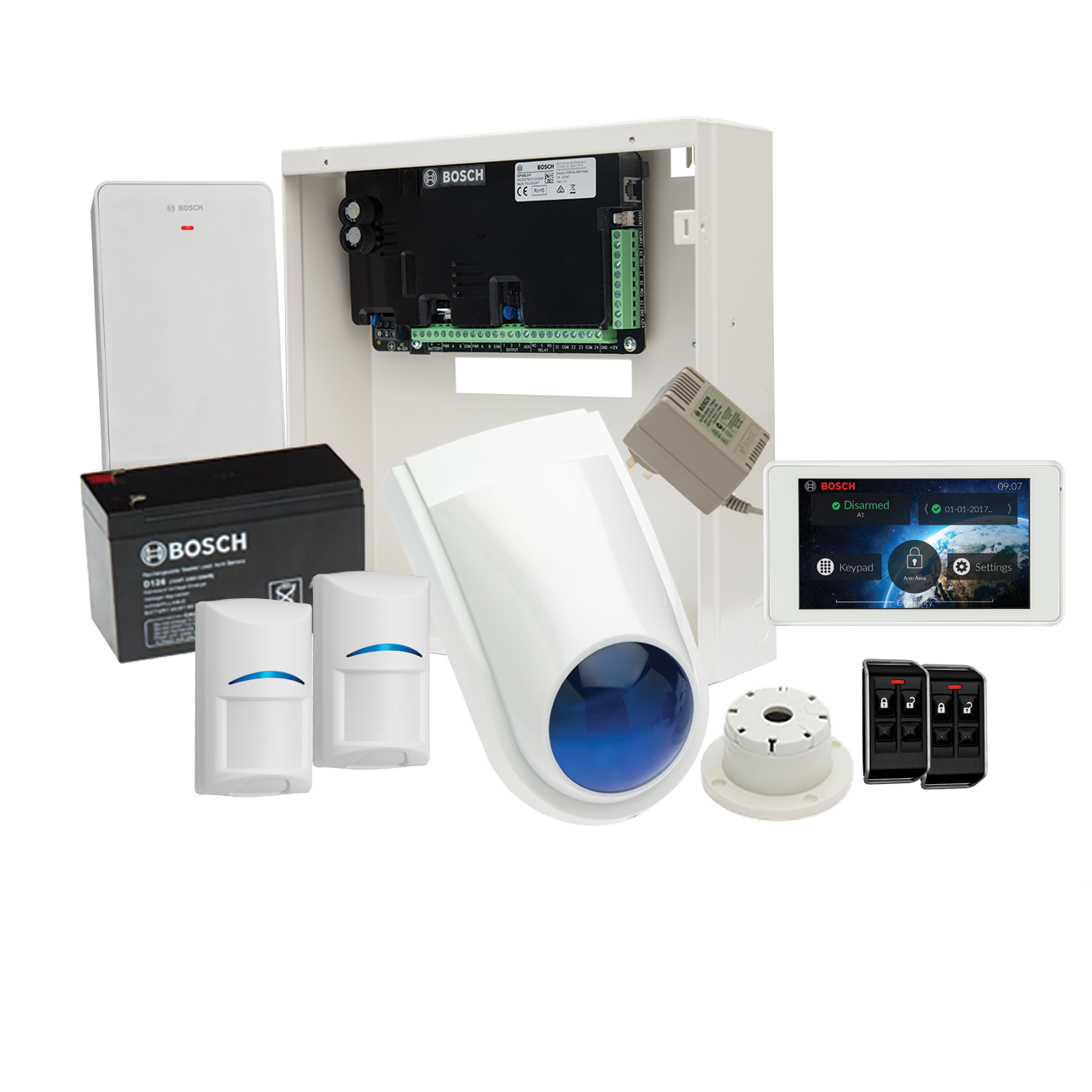 Bosch Alarm Kit, Bosch 3000 Wireless Kit 5″ Touch Screen (IUI-SOL-TS5) 1 X Wless Receiver (B810) 2 X WLE