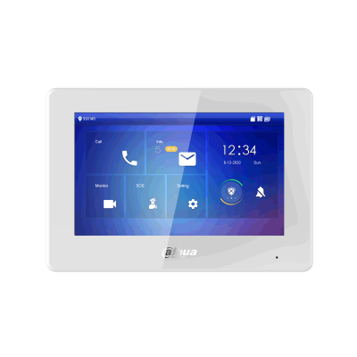Dahua 2-Wire and Wi-Fi IP Intercom Monitor, DHI-VTH5422HW-W, Touch Screen 7 Inch White