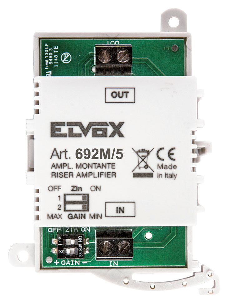 Video Signal Riser Amplifier For Systems With Cat.5 Cable Installation on Din rail