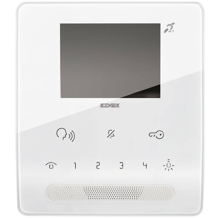 Tabfree White LCD 2-Wire Surface MTD Monitor W/Capacitive Touch Unlock Teleloop, View
