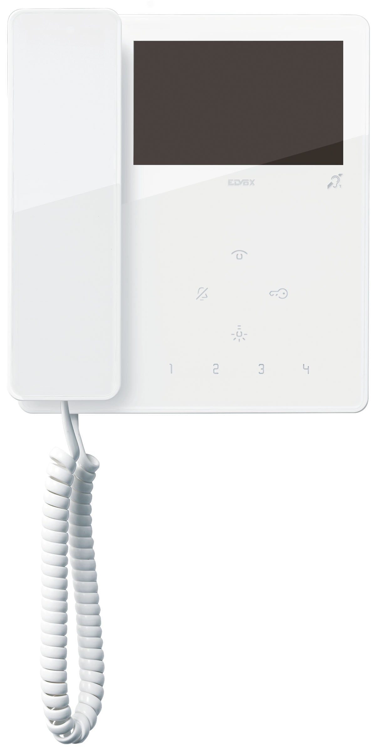 Tab White Handset +4.3" LCD 2-Wire Surface MTD Monitor w/capacitive touch unlock teleloop