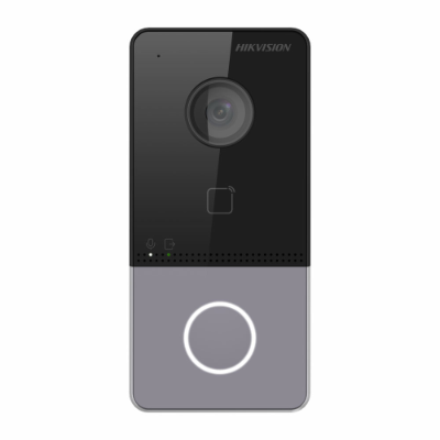 Hikvision KV6113-WPE1, 2nd Gen IP Villa Door Station, 1 Button, 2MP, 12VDC/POE, Wi-Fi, Mifare