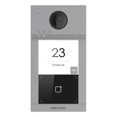 Hikvision KV8113-WME1F, 2nd Gen IP 2MP Villa Door Station, 1 Button, Wi-Fi, Mifare, Aluminium, Flush