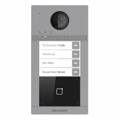 Hikvision KV8413-WME1, 2nd Gen IP 2MP Villa Door Station, 4 Button, Wi-Fi, Mifare, Aluminium, Surface