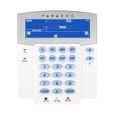 Paradox 32-Zone Hardwired Fixed LCD Keypad Module (AKA K32I)