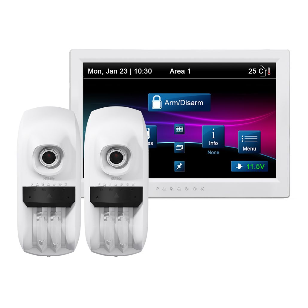 Paradox HD88 Promotional Pack, 2x HD88 Outdoor IPX4 PIR Cameras & 1x Bonus TM70 Keypad
