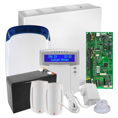 Paradox SP65 Kit, 2x DG75+, Mini Siren/Strobe + K32LCD+