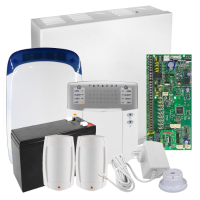 Paradox SP6000 Kit, 2x DG75, Mini Siren/Strobe + K32+