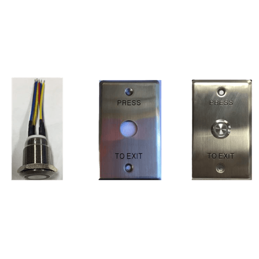 Flush Stainless Steel Mechanical Push Button W/Illuminated Green LED