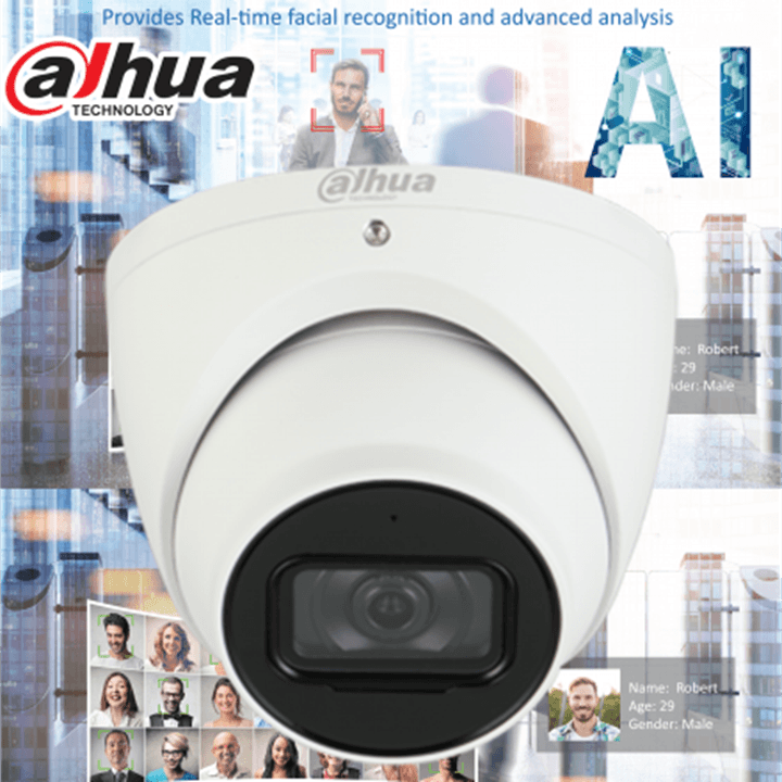 Dahua Smart AI 4MP Starlight+ IP Turret Camera, Fixed 2.8mm - CCTVMasters.com.au