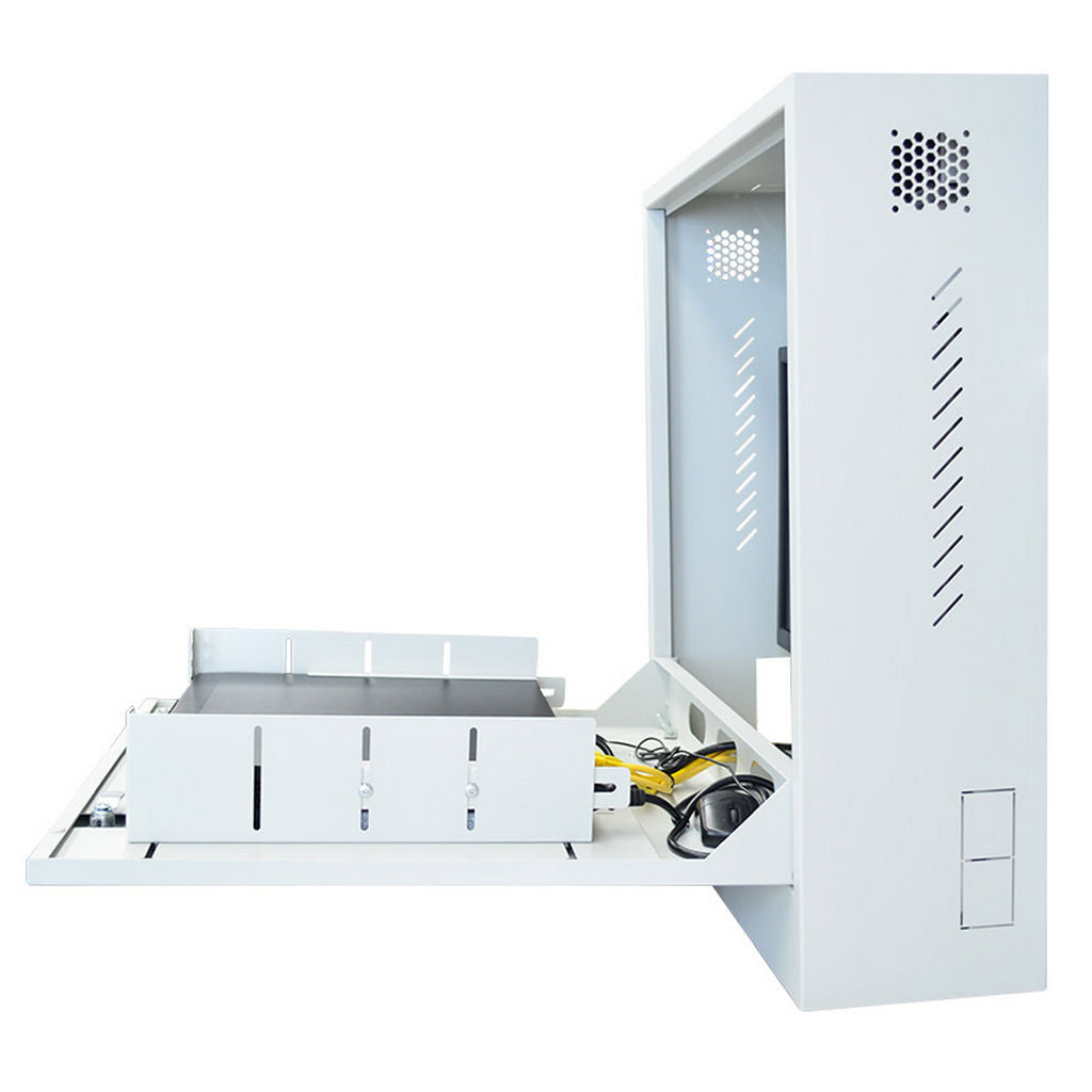 CCTV Security Slimline Vertical Wall Mount Cabinet for NVRs and Monitors
