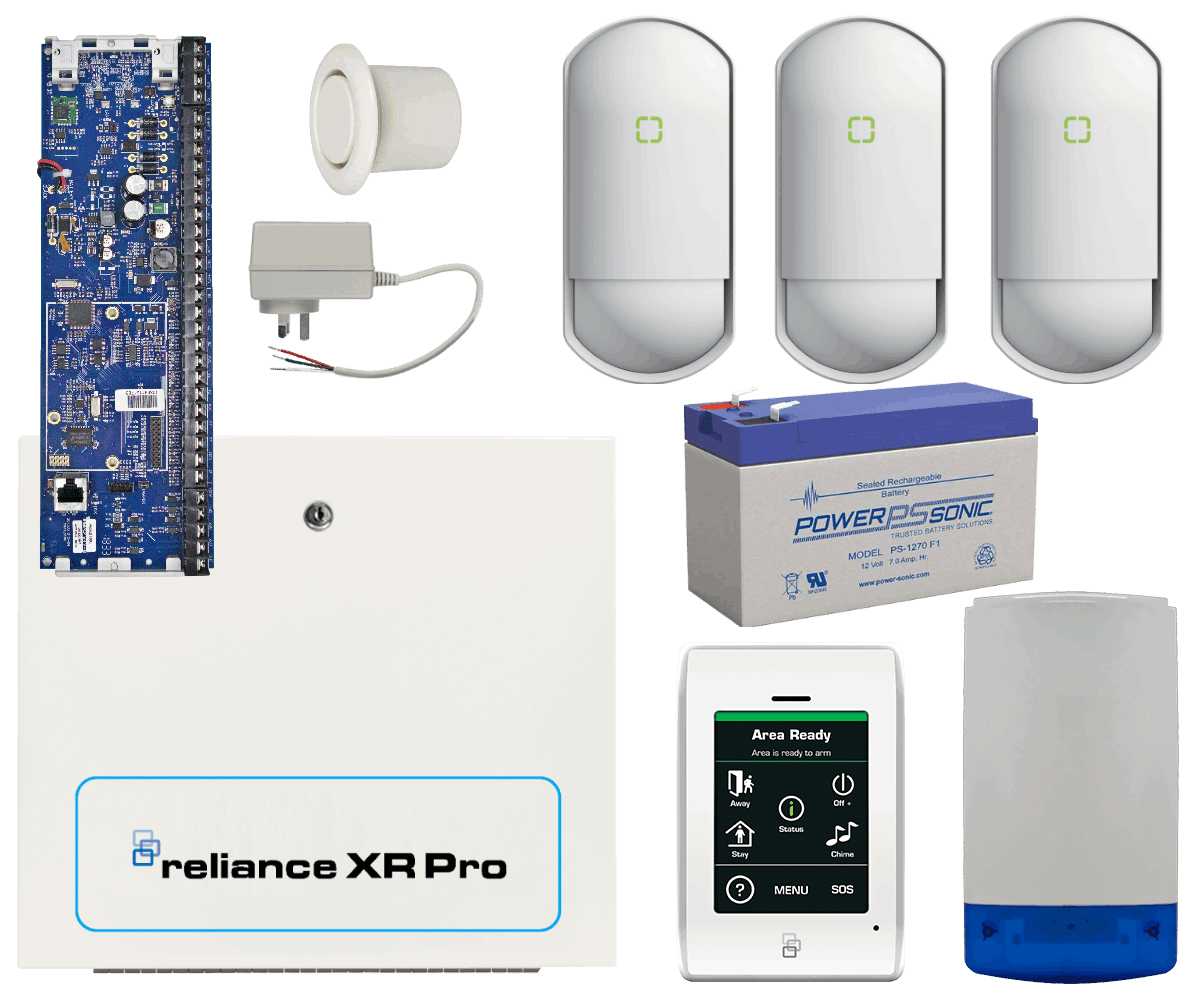 Hills Security Alarm System Reliance XR Pro touch kit with Optex