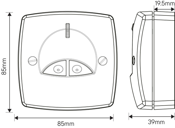 Panic Button Keyless, EPA-NG/PLUS/WH/G3 - Dimensions
