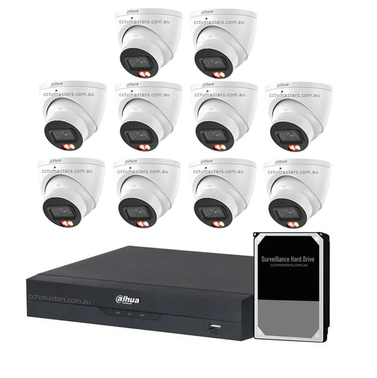 Dahua Accupick Camera Kit, 10 x 6MP AI WizSense with Warm Light, 16CH AI Smart NVR Ultra 4K