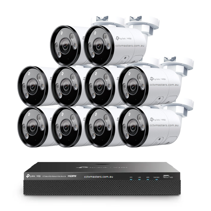 TP-Link VIGI Kit, 10 x 8MP Full-Color Bullet Network Camera, 16CH NVR