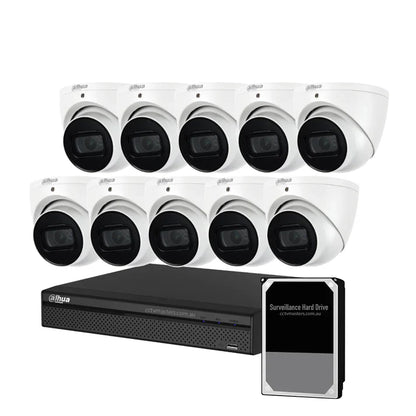 Dahua Camera Kit, 10 x 8MP AI WizSense SMD 4.0, 16CH AI Smart NVR Ultra 4K