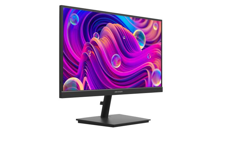 Hikvision 21.5 inch FHD 100Hz VA Monitor with Speaker displaying vibrant colorful graphics.