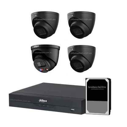 Dahua AI Active Deterrence Camera Kit, 1 x 6MP Full-colour, 3 x 6MP, 4CH AI Smart NVR Ultra 4K