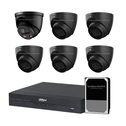 Dahua AI Active Deterrence Camera Kit, 1 x 6MP Full-colour, 5 x 6MP, 8CH AI Smart NVR Ultra 4K