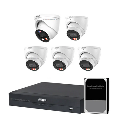 Dahua Mix Camera Kit, 1 x 8MP PRO Full-colour, 4 x 8MP AcuPick, 8CH AI Smart NVR Ultra 4K HDD Optional