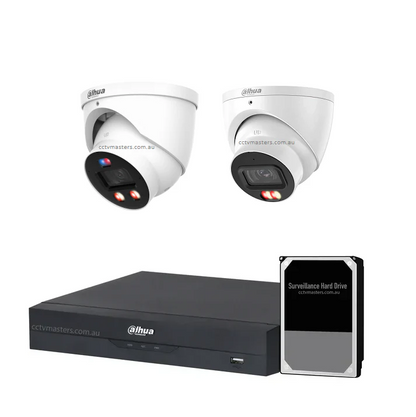 Dahua AI Active Deterrence Camera Kit, 1 x 8MP PRO Full-colour, 1 x 8MP AcuPick, 4CH AI Smart NVR Ultra 4K