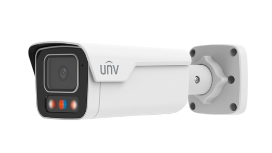UNV IPC2B16SS-ADF28KMC-I1, 6MP Tri-Guard HD Intelligent Light and Audible Warning Bullet Camera - White