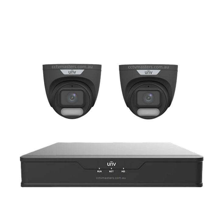 UNV CCTV Kit 2 x 8MP Turret ColorHunter with WiseISP Camera 4CH NVR
