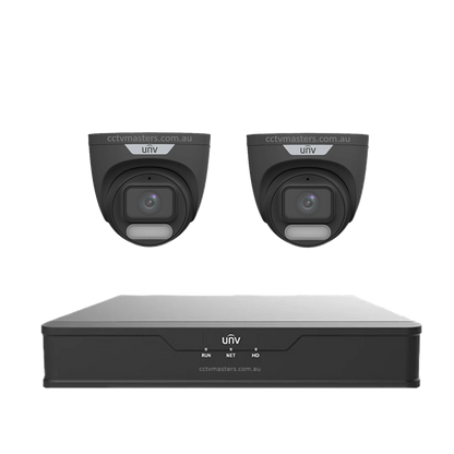 UNV CCTV Kit 2 x 8MP Turret ColorHunter with WiseISP Camera 4CH NVR