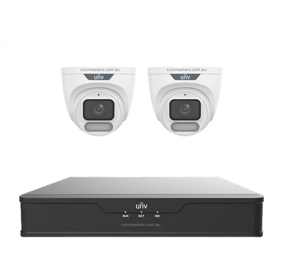 UNV CCTV Kit 2 x 6MP Turret ColorHunter with WiseISP Camera 4CH NVR