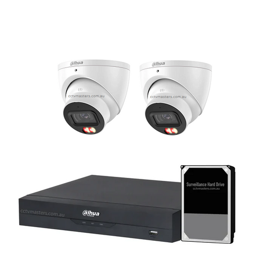 Dahua AI WizSense with Accupick Camera Kit, 2 x 8MP, 4CH AI Smart NVR Ultra 4K