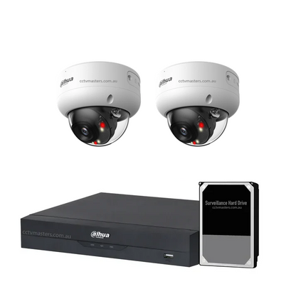 Dahua Accupick Camera Kit, 2 x 8MP AI WizSense with Warm Light, 4CH AI Smart NVR Ultra 4K