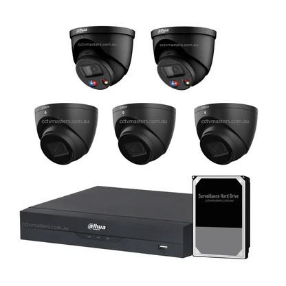 Dahua AI Active Deterrence Camera Kit, 2 x 6MP Full-colour, 3 x 6MP, 8CH AI Smart NVR Ultra 4K
