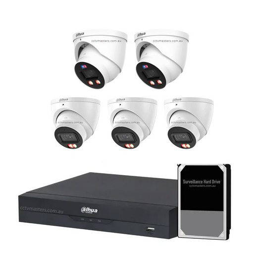 Dahua AI Active Deterrence Camera Kit, 2 x 8MP PRO Full-colour, 3 x 8MP AcuPick, 8CH AI Smart NVR Ultra 4K
