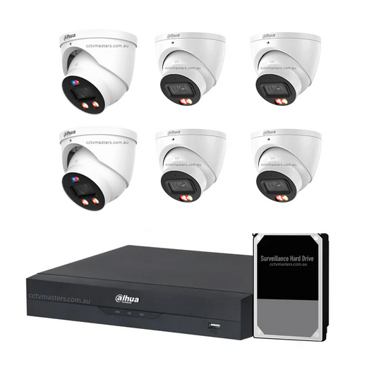 Dahua AI Active Deterrence Camera Kit, 2 x 8MP PRO Full-colour, 4 x 8MP AcuPick, 8CH AI Smart NVR Ultra 4K