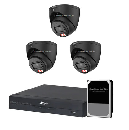 Dahua Accupick Camera Kit, 3 x 6MP AI WizSense with Warm Light, 4CH AI Smart NVR Ultra 4K
