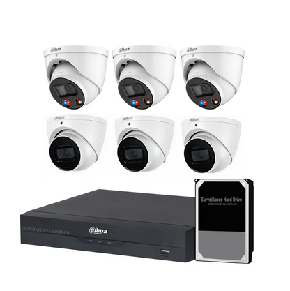 Dahua AI Active Deterrence Camera Kit, 3 x 8MP Full-colour, 3 x 8MP SMD 4.0, 8CH AI Smart NVR Ultra 4K