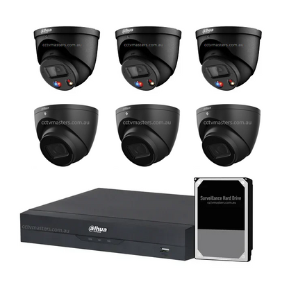 Dahua AI Active Deterrence Camera Kit, 3 x 6MP Full-colour, 3 x 6MP, 8CH AI Smart NVR Ultra 4K