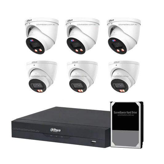 Dahua AI Active Deterrence Camera Kit, 3 x 8MP PRO Full-colour, 3 x 8MP AcuPick, 8CH AI Smart NVR Ultra 4K