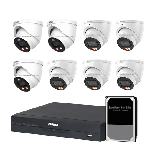 Dahua AI Active Deterrence Camera Kit, 3 x 8MP PRO Full-colour, 5 x 8MP AcuPick, 8CH AI Smart NVR Ultra 4K